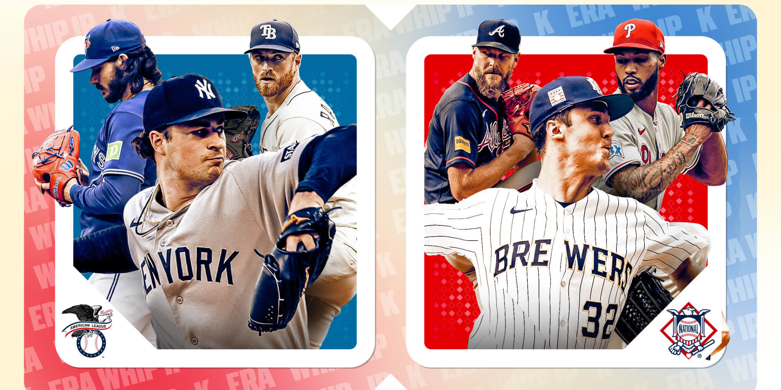 Composite of American and National League pitchers in MLB's August 2026 Cy Young poll