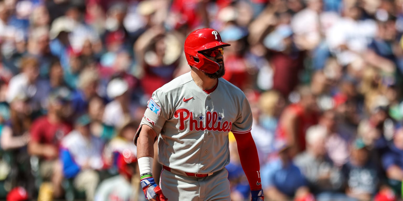 Kyle Schwarber in a Philadelphia Phillies uniform during the 2026 season