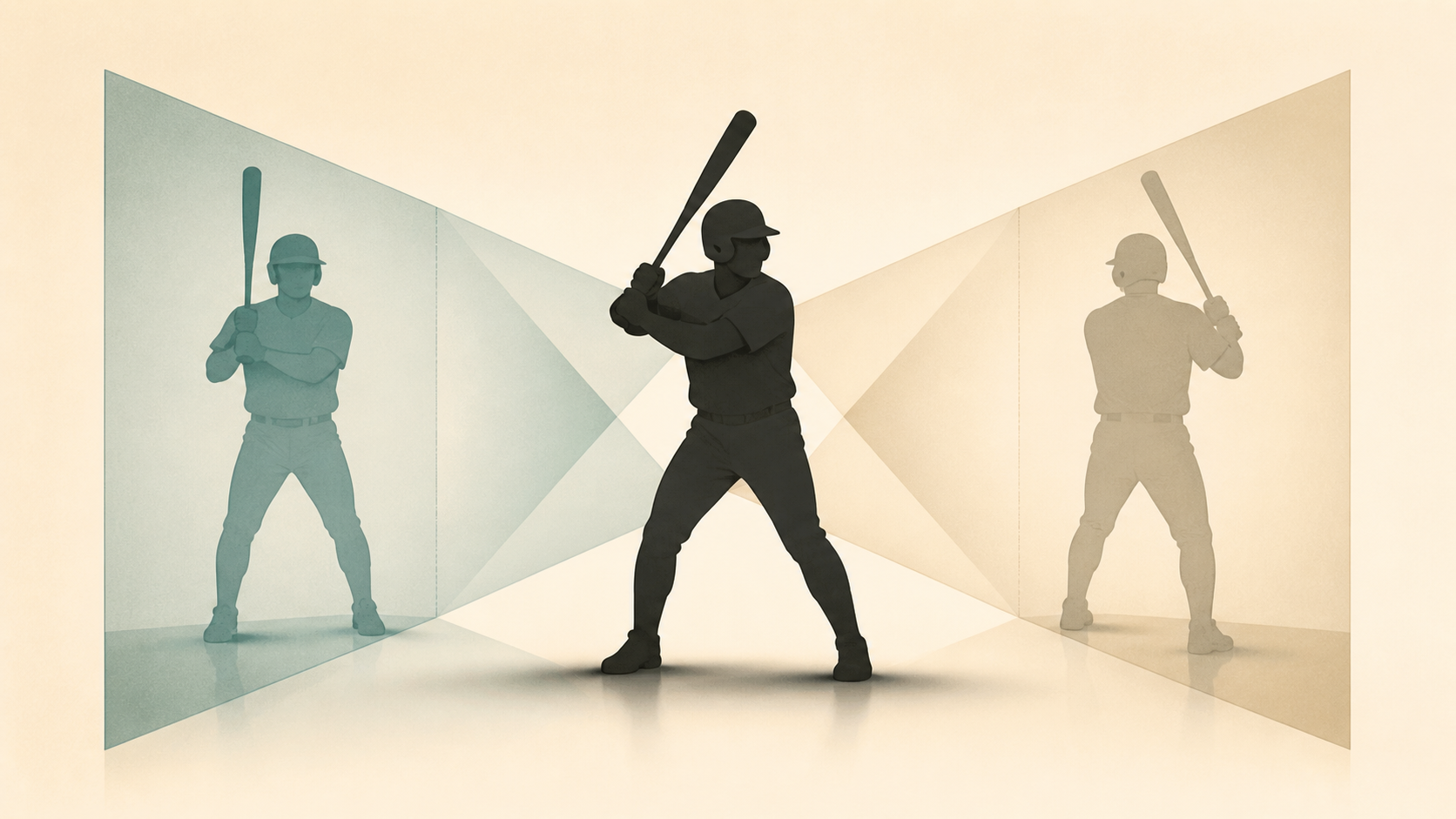 Original generic batter silhouette shown with two translucent front-and-back viewing perspectives
